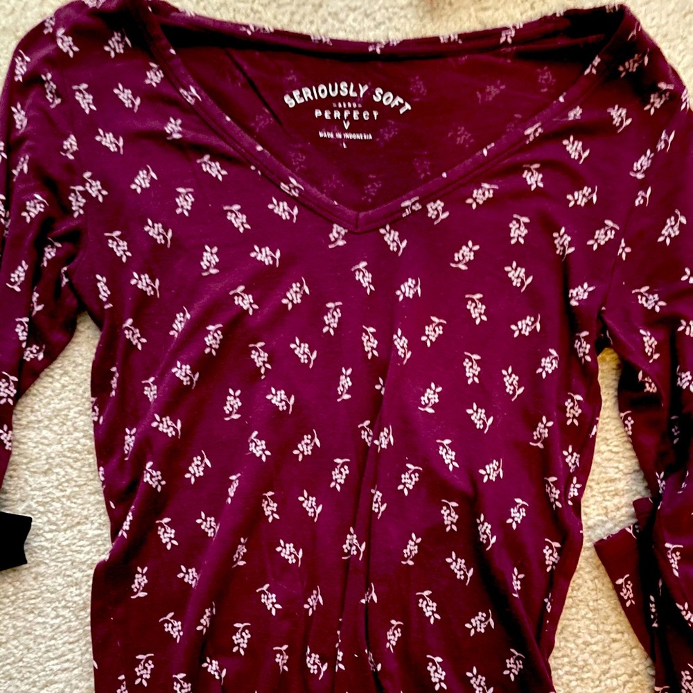 Seriously Soft Aero long sleeve v neck shirt